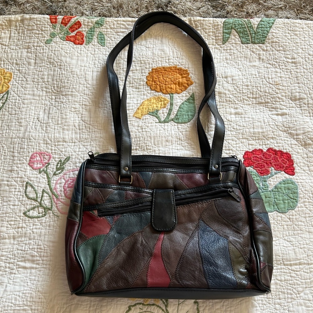 Unique, Patchwork Leather Handbag - image 1